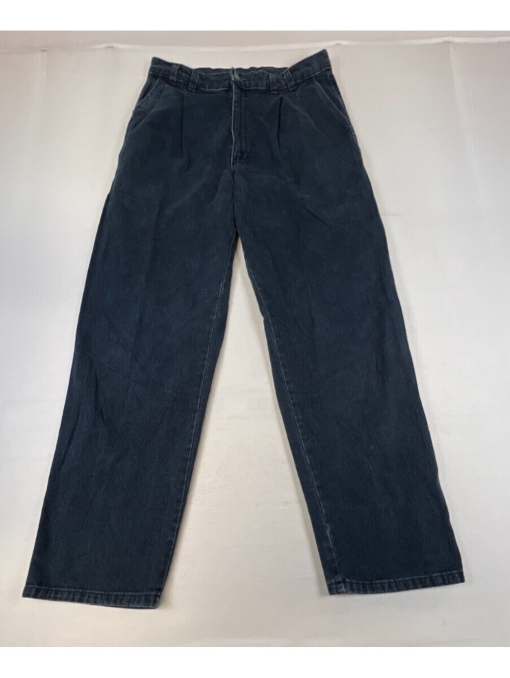 Vintage Dockers Men 33x32 Blue Denim Pants Jeans Pleated Relaxed